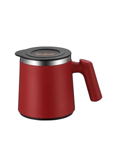 Kırmızı 420 Ml Su Bardağı Haşlanma Önleyici Sızdırmaz Kapaklı Kahve Paslanmaz Çelik Yalıtımlı Isı Bardaklar