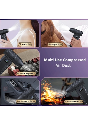 El Şiddetli Turbo Fan 13000 Rpm Güçlü Hava Üfleyici Yüksek Hızı Mini Turbo Jet Black