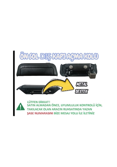 Mitsubishi L200 Sol Ön Dış Kapı Açma Kolu Metal Destekli Siyah