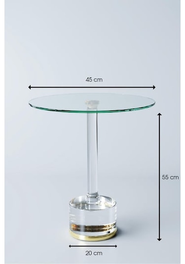 Dulda Akrilik Firuz Sehpa Şeffaf