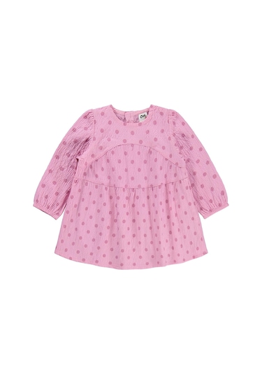 Civil Baby Kız Bebek Puan Baskılı 6-18 Ay Elbise - Pembe