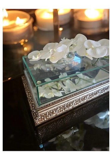 İsteme Söz Nişan Çikolata Çeyiz Kutusu 20 30 Ahşap Kenar Aynalı T