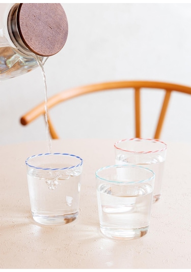 The Mia Simple Su Bardağı Mavi 300 Ml Şeffaf