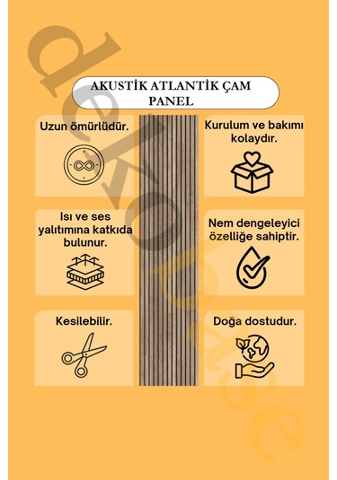 Atlantik Çam 60x270 Cm Yeni Nesil Akustik Ahşap Duvar Paneli