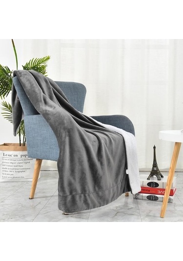 Novahub Lacivert Araba, Ofis Ve Ev Yaşamı İçin Kışlık Kalınlaştırılmış Çift Flanel Ve Kuzu Yünü Battaniye 160 130cm Lacivert