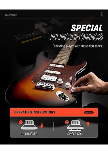 Donner Dst-152 Full-size St Elektro Gitar Seti Sunburst