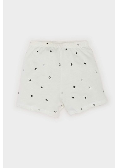 DeFacto Kız Bebek 101 Dalmatians Pijama Takımı Kısa Kollu Penye Üst Beli Lastikli Şort E4616A525SMWT47 Beyaz
