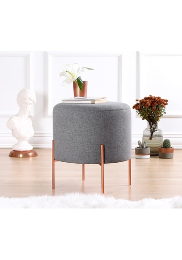 Lorencehome Copper Puf - Gri / Lorencehome