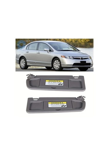 Dashanshop Kevik Uyumlu 2006-2011 Honda Civic Sağ Şoför Güneşlik Siyah Gri