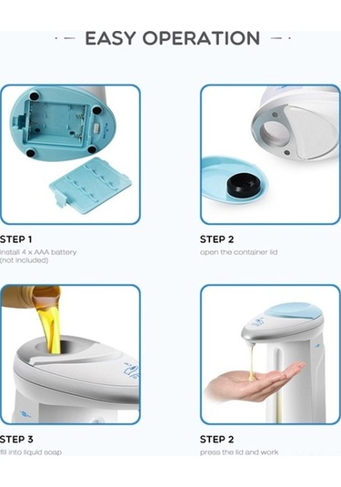 Ulzyvf Otomatik Sensörlü Sabunluk - 400ml El Dezenfektan Dispanseri, Hijyenik Diğer