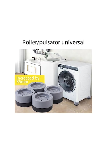 Gajeena Beyaz Eşya Yüksekliği Artırıcı Matlar - 3.5 Cm Yükseklik, Kayma Ve Sarsıntı Önleyici, Dörtlü Paket, Gri Diğer