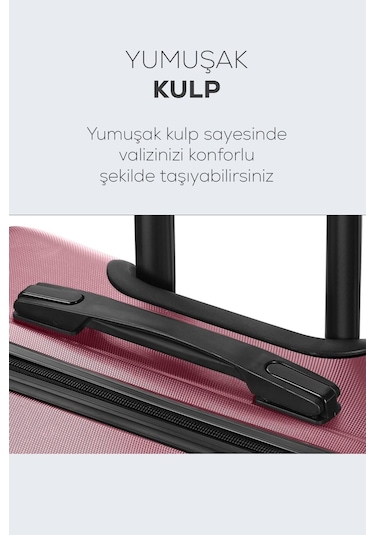 Spring Model Gül Kurusu Renk 2'li Valiz Seti Kabin + Orta Gülkurusu