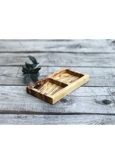 Zethome Zeytin Ağacı Ahşap Oyma Çerezlik İkili