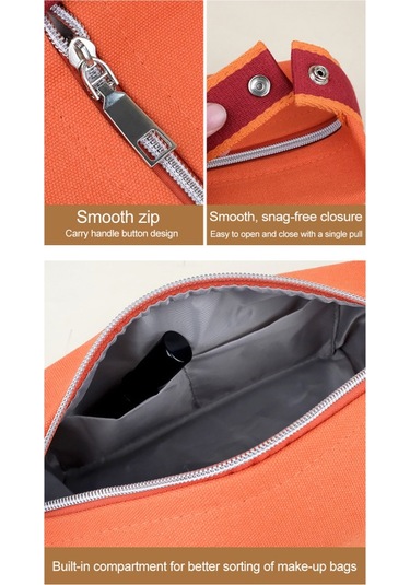 Mufunye Büyük Kapasiteli Seyahat Tuvalet Çantası, Kanvas Malzeme, Taşınabilir, Kiraz Çiçeği Pembesi