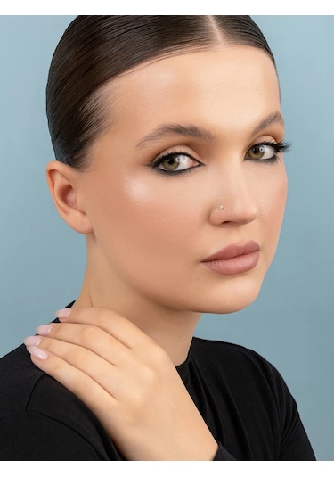 Veronika 925 Ayar Gümüş Burun Piercingi, Altın Kaplama, Sentetik Taşlı 420751790 Altın