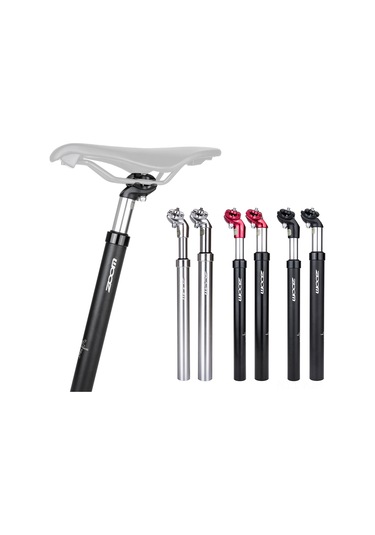 Jeehugo Mountain Bike Hidrolik Tamponlu Oturma Çubuğu, 27.2mm, Yüksek Mukavemetli Alüminyum, 42/50mm Seyahat Aralığı, Siyah-kırmızı Kırmızı