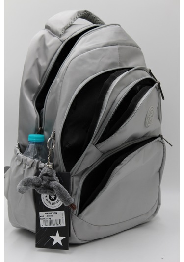 Özel Su İtici Kumaş Gri Unisex Okul Çantası 34600