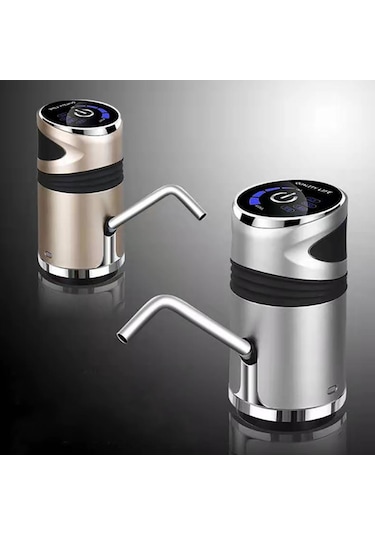 Paslanmaz Çelik Şarjlı Otomatik Damacana Su Pompası Gri