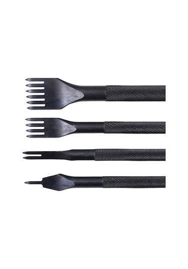 Trendooze Zımbalar Seti Sanatları Punch Prong El Dikiş Deri Delik Aracı Adet 6 4 4 3mm 2 1 Ap