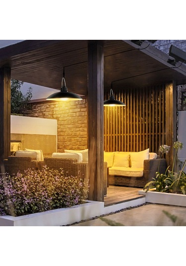 Neevoyu Güneş Enerjili复古tarafsıklı Lambası - Bahçe, Koridor İçin 16 Led 2 Aydınlatma Modu Ip65 Su Geçirmez Sıcak Işık Siyah