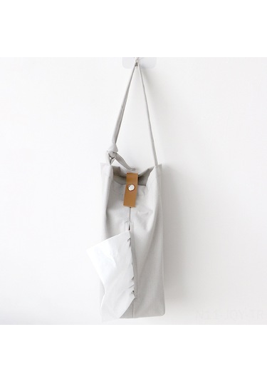 Youmex Gri Kumaş Havlu Kutusu - Otomobil Ve Salon İçin Asılı Tasarım, Dayanıklı Kumaş, Logo Özel Tasarımı