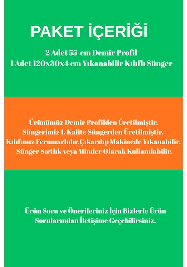 Miralay Yeni Nesil Yatak Bariyeri 120 CM Gri