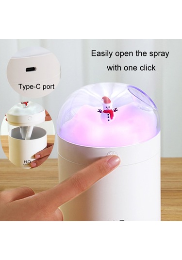 Sones 500ml Kar Adamı Nemlendirici Usb Masaüstü Büyük Kapasiteli Renkli Ortam Işığı Hava Nemlendirici