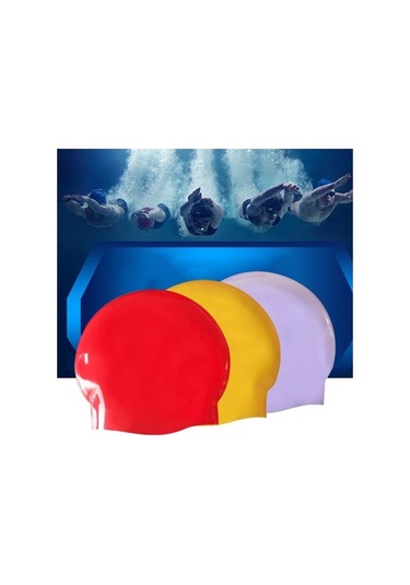 Dm Parlak Dikişsiz Saf Silikon Yüksek Esneklik Profesyonel Yüzme Bone Mor Mor