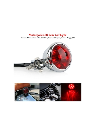 Kangfufeng Bobber Chopper Cafe Krom İçin Led Arka Stop Lambası Fren Durdurma Moto