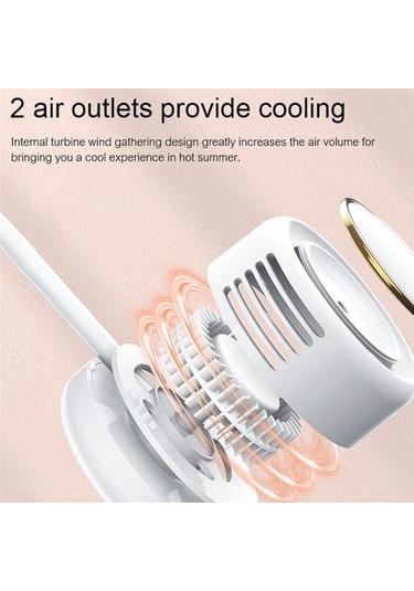 Boyun Fanı Taşınabilir Usb Şarj Edilebilir Sessiz Spor Neckfans Beyaz Wkh12n Beyaz