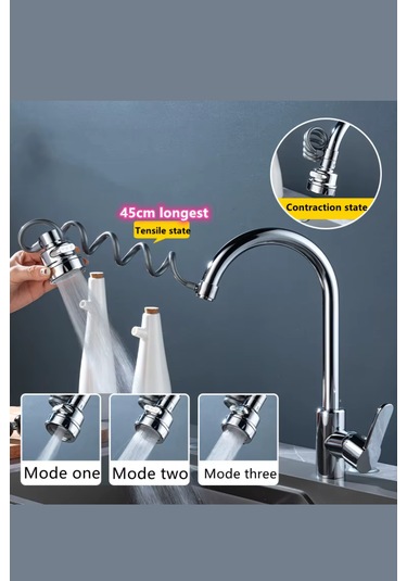 Yeni Lavabo Musluğu 360 Derece Dönme Filtresi Uzatma