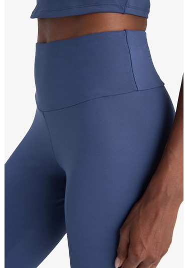 Defacto Defactofit Yüksek Bel Baskılı Beli Saran Esnek Kumaş Sporcu Tayt B4147ax25auın231 İndigo