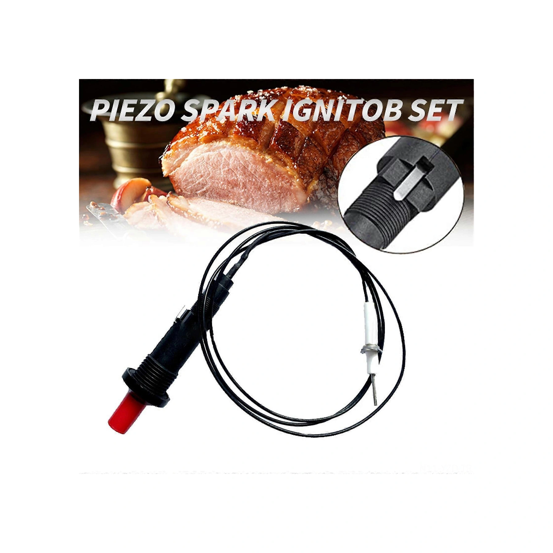 Yuntech01 Gaz Sobası Ve Kömür Ofenleri İçin Basma Tuşlu Piezo Çakmak, 18kv Çıkış Voltajı, 1m Kablolu Ve 18mm Montaj Delikli Ateşleme Seti Diğer