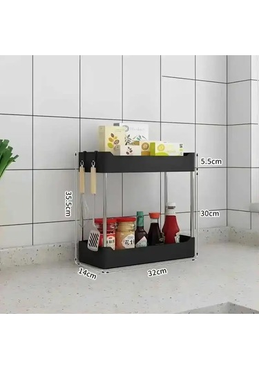 2 Katmanlı Lavabo Altı Depolama Organizatör Çok Amaçlı Raf Banyo Diğer