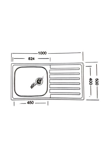 Livinox Dorian Tek Gözlü Desenli Tezgah Üstü Sol Damlalıklı Çelik Mutfak Eviyesi Inox 50 x 100 CM