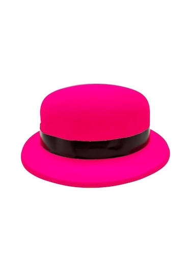 Neon Partisi Pembe Renk Melon Plastik Parti Şapkası Çok Renkli