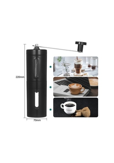 Ulzyvf Portatif Kahve Değirmeni - Seramik Diskli, French Press & Espresso İçin Seramik Diskli Ayarlanabilir Manuel Kahve Değirmeni - Siyah Siyah