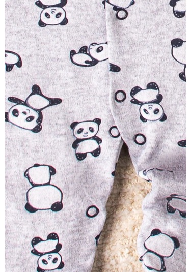 Mai Perla Organik Panda Desenli 3 Parça Tulum Seti Mai122 Siyah