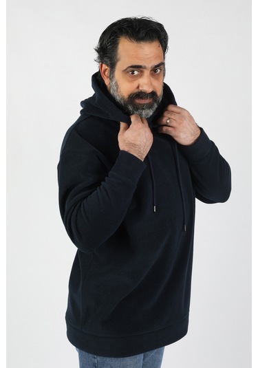 Unisex Kapüşonlu Polar  Lacivert