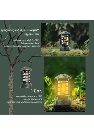 Funtree Kablosuz Kamp Lambası Kademesiz Karartma Açık Hava Retro Çadır Işığı Ev Atmosfer Kırmızı Kırmızı