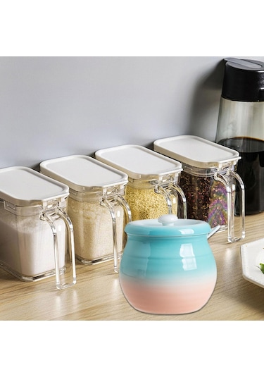 Suntek Mutfak Teneke Kutu 680ml Multiuse Seramik Yeşil