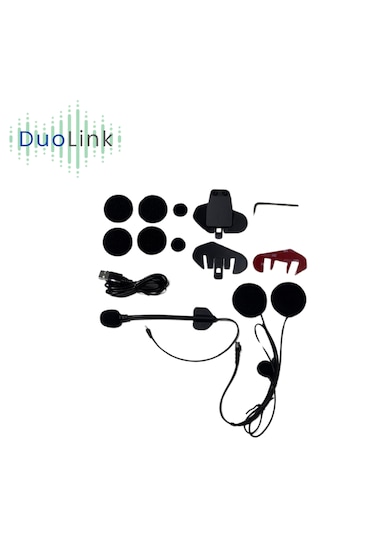 DuoLink X01 Pro İnterkom Bluetooth 6 Kişi Grup Motosiklet Kulaklık Müzik Paylaşımı Kask Intercom Sesli Yanıt