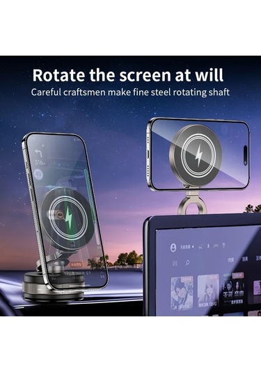 Motion003 D1w Kalay Yükseltilmiş Kablosuz Şarj Araba Telefon Tutucu Vakum Manyetik Emme Kupa D1w Kalay