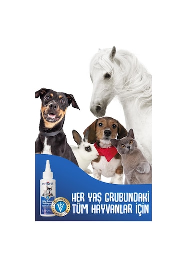 Veturel Kedi Göz Temizleme Solüsyonu Köpek Alerji Enfeksiyon Bakımı Göz Damlası 100 ML