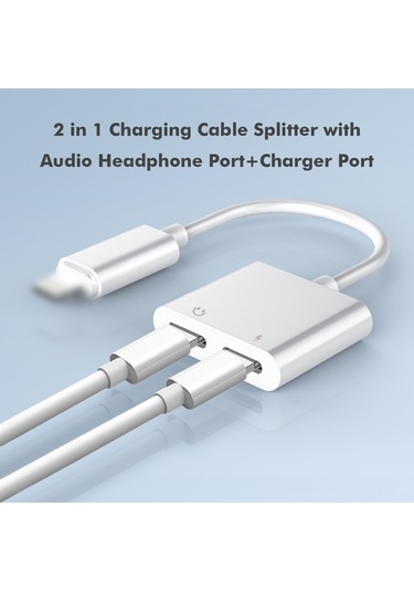Teltree İphone Kulaklık Ve Şarj Çevirici, 2合1 Ses Ve Şarj Portu, Hızlı Şarj Ve Kaliteli Ses, Ios 10.3+ Uyumlu, Taşınabilir Abs Malzeme