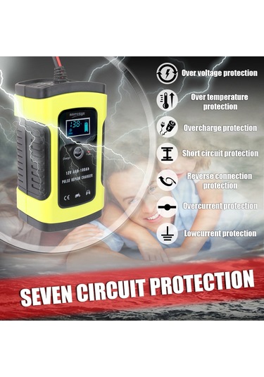 Symbee 12v 6a Akıllı Tam Otomatik Motosiklet Ve Araç Akü Şarj Cihazı - Hızlı Şarj Ve Tamir Özellikli