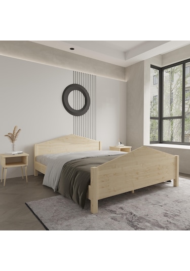 Milano Model Vernikli Çam Ahşap Karyola-98 140 x 200