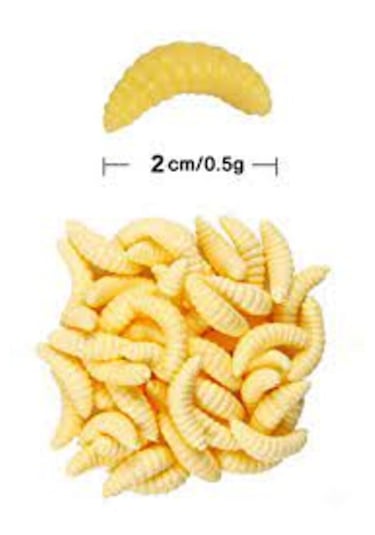 Tunalar Tarım10 X 2 Cm Silikon Yumuşak Sarı Kurtçuk Suni Balık Olta Yemi