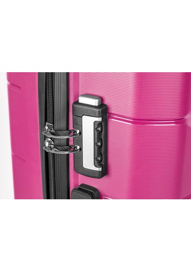 Npo Diamond Pp Polipropilen Kabin, Orta Ve Büyük Boy 3'lü Kırılmaz Valiz Seti-fuşya Fuşya