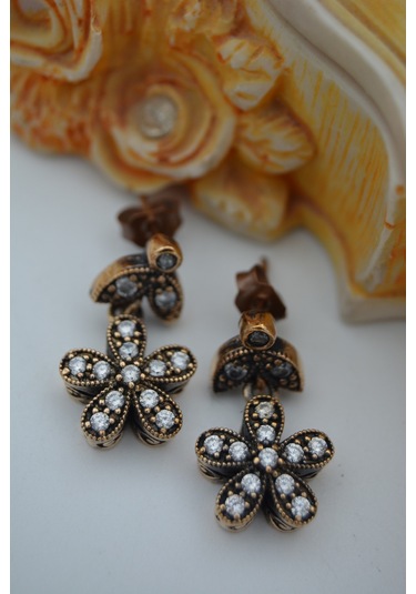 Stoneage Myosotis Çiçeği Küpe Bronz